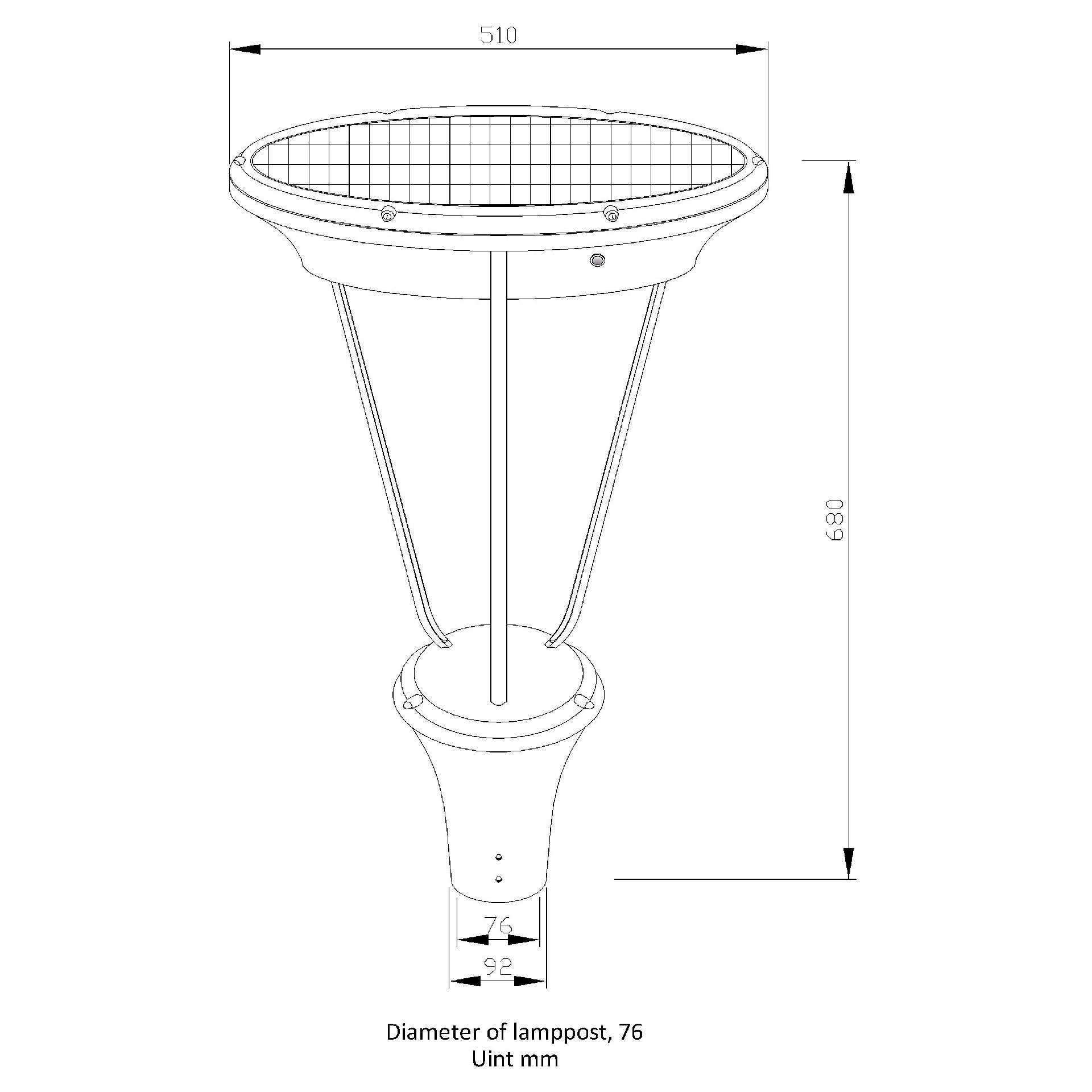 Solar Garden Light - 12W Solar Garden Light