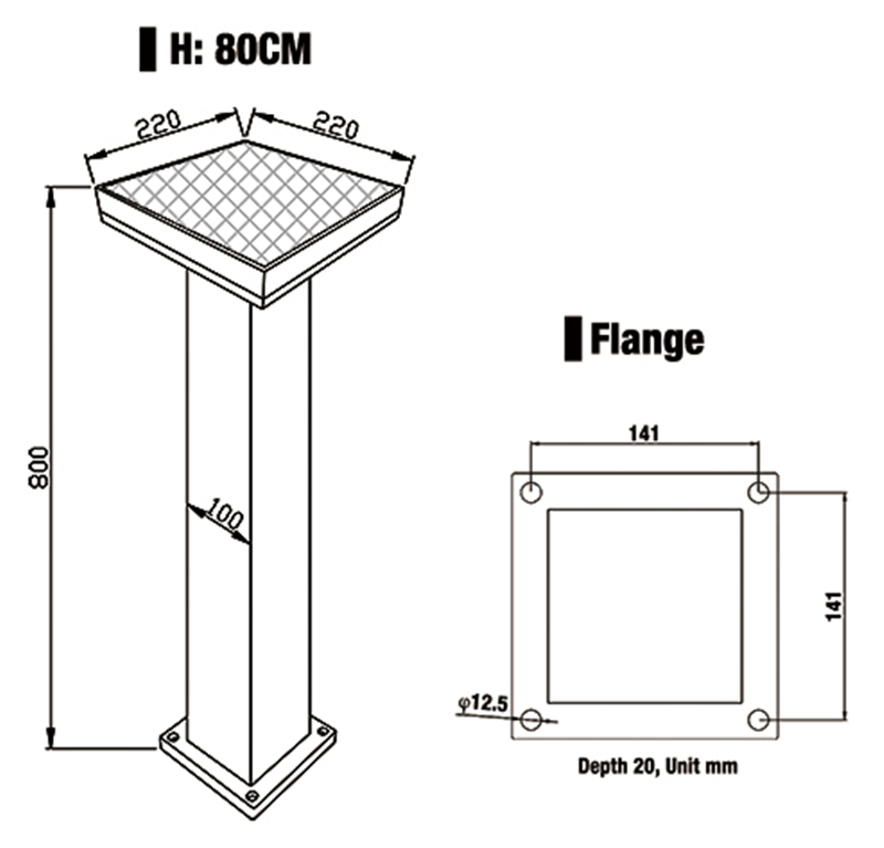 Solar Lawn Light - 6W Solar Lawn Light