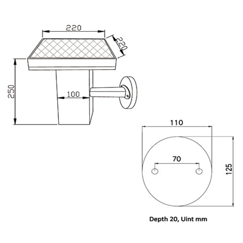 Solar Wall Light - 4.5W Solar Wall Light